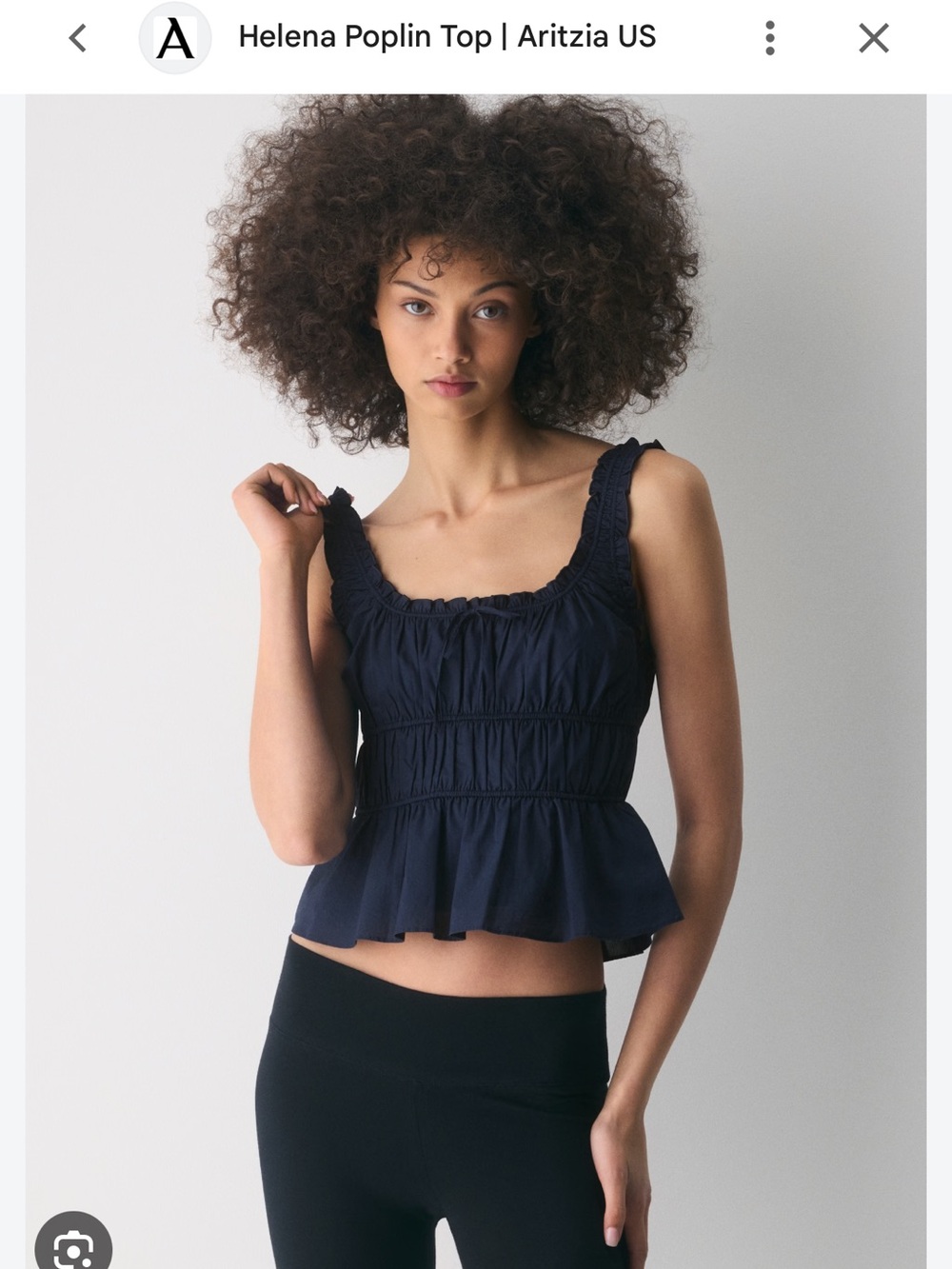 Aritzia Navy Helena poplin tank, Ruffled Peplum Tank Sunday best